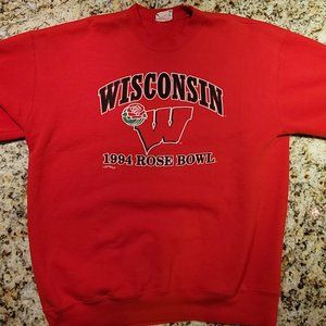 Vintage Wisconsin Rose Bowl Champs 1994 Pullover Crew Neck Sweater NUTMEG 90s